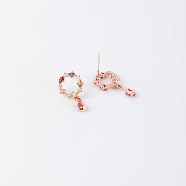 

Compact And Fine Colorful Rhinestone Garland Earrings Elegant Girl Sweet Temperament Female Kolczyki Jewelry