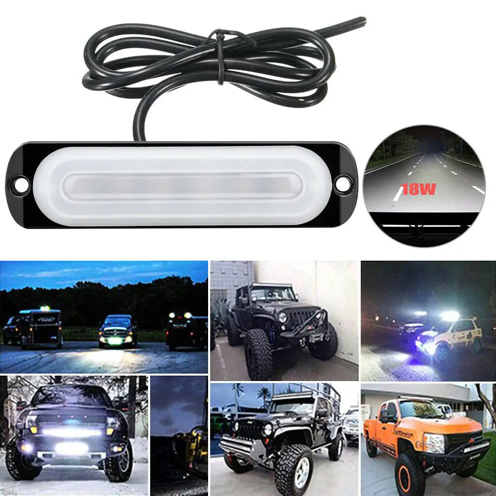 

12V 24W White 6 LED Light Car Work Light Truck Fog Light Lamp Off-Road Safety Urgent Signal Lights Replacement Car Accessories