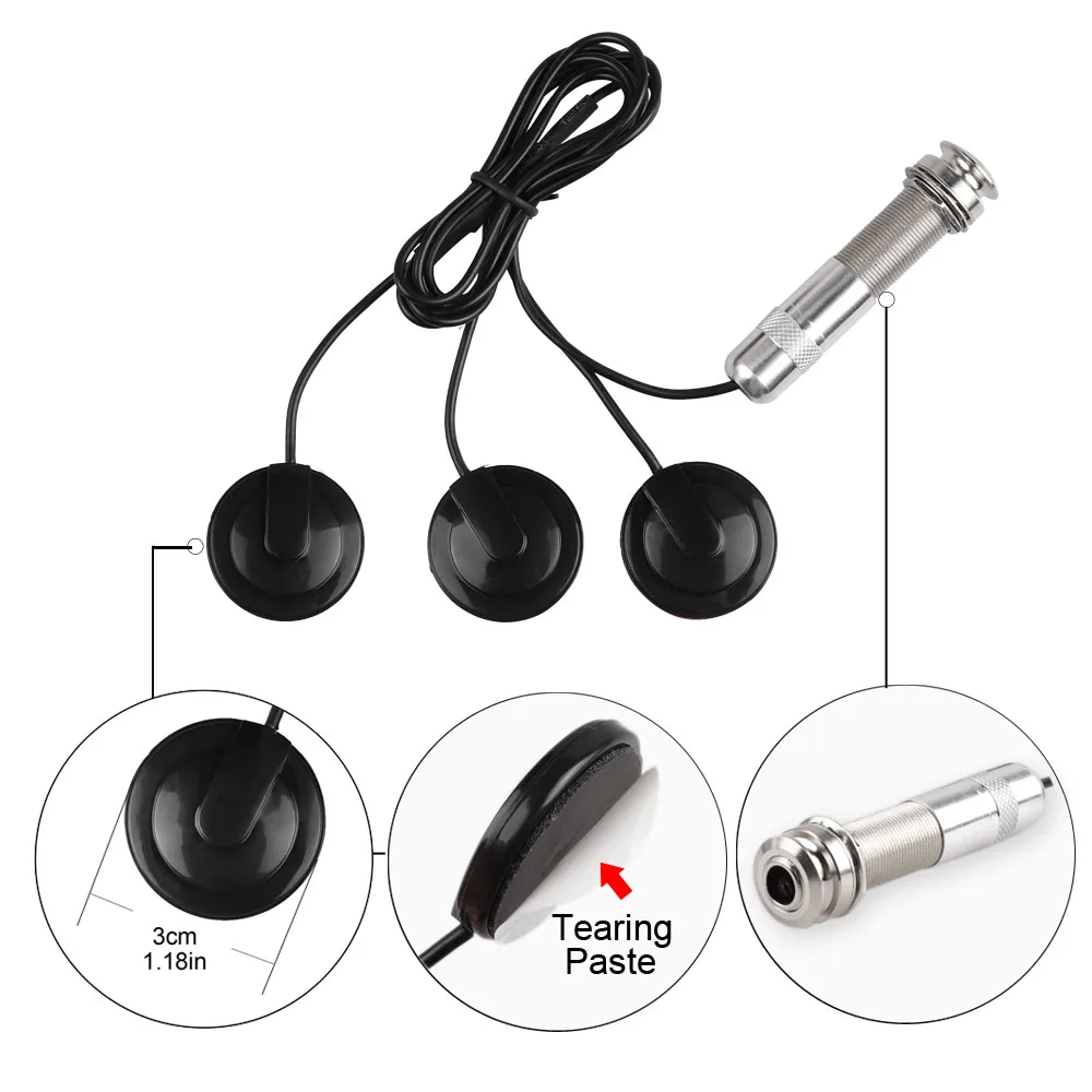 Универсальный гитарный пикап 6 35 мм длина 3 датчика для акустической гитары