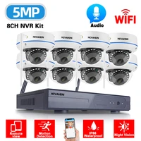8ch ip camera wifi nvr kit cctv system 5mp outdoot waterproof audio wireless dome camera video surveillance system set 8 channel