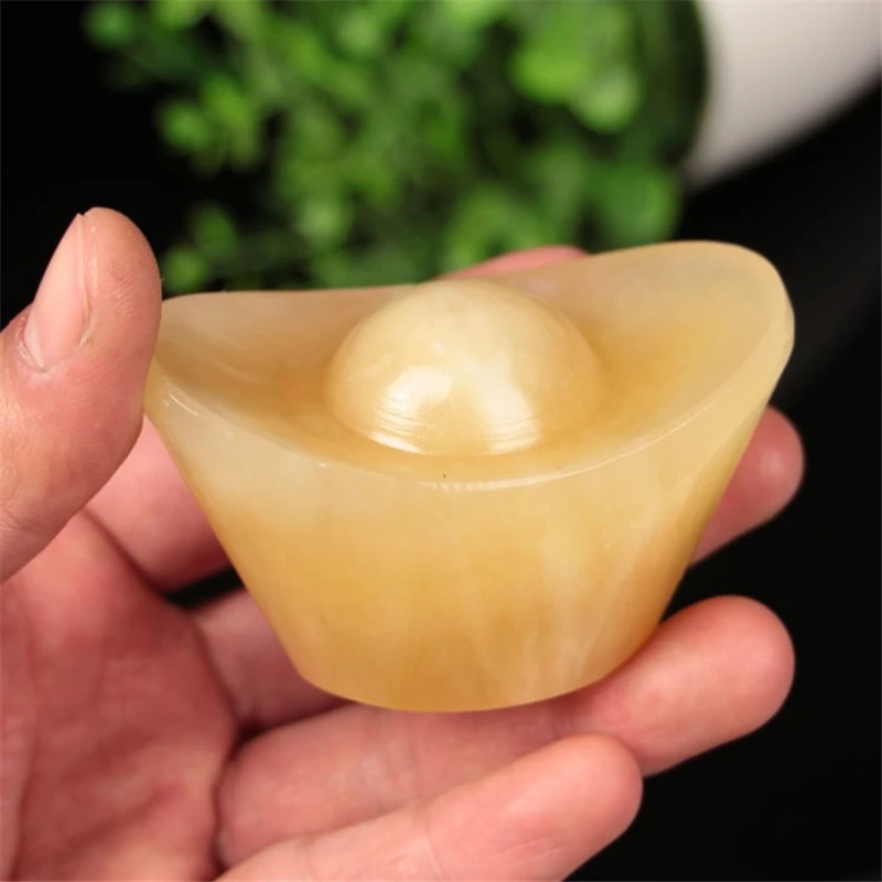 Фэн шуй натуральный кварцевый желтый топаз слиток лечебные кристаллы для