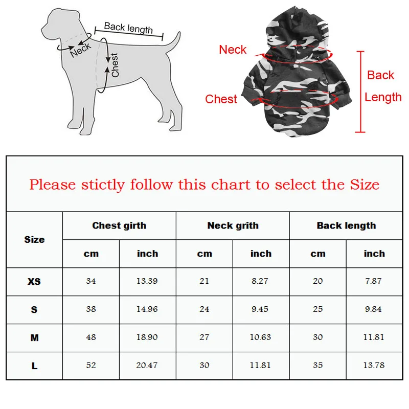 Одежда для собак камуфляжная Толстовка маленьких домашних животных зимняя