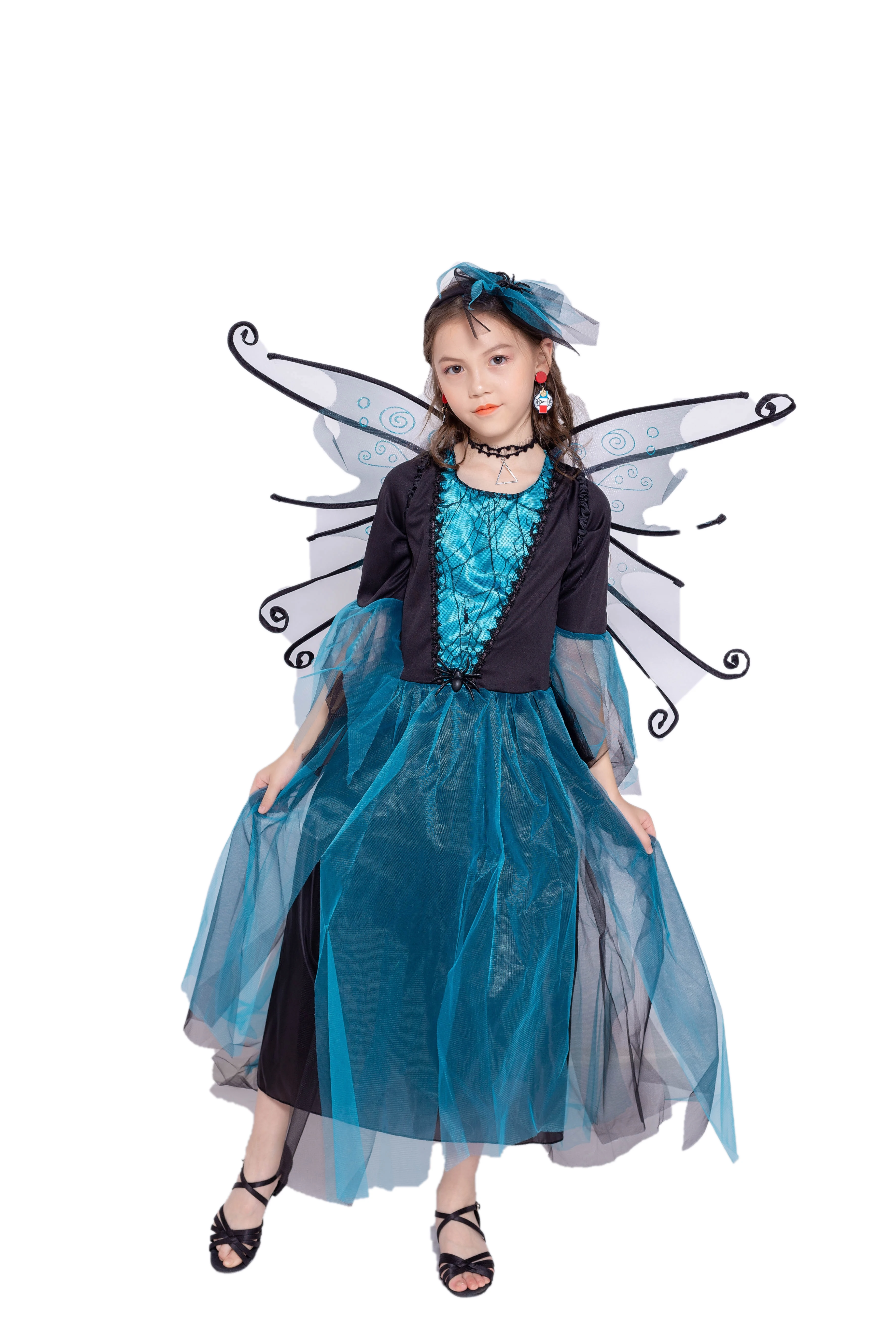 Костюм на Хэллоуин синий темно модный|Костюмы для девочек| |