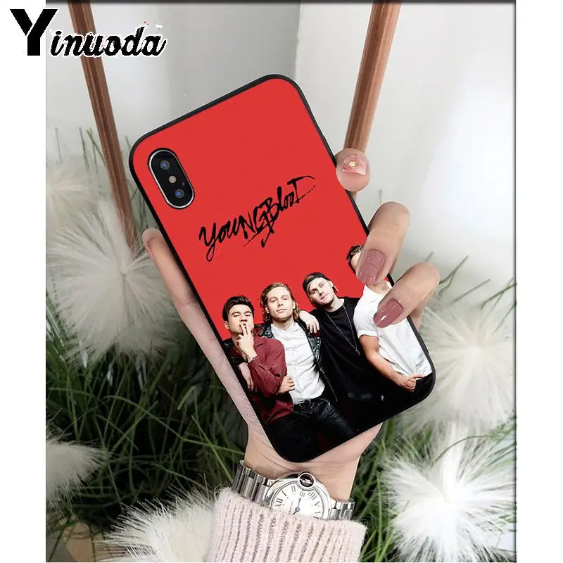 Yinuoda 5SOS 5 секунд лета ТПУ Мягкие аксессуары для телефонов Чехол для iPhone X XS MAX 6 6S 7 7plus 8 8Plus 5 5S XR