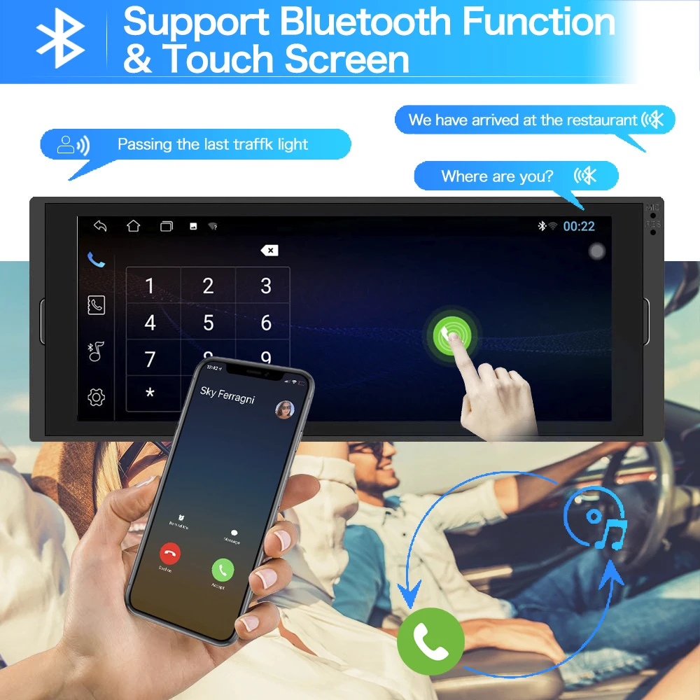 Универсальное автомобильное радио 1din автомобильный видеоплеер Android Wi-Fi Bluetooth GPS FM