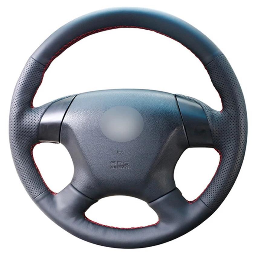 Черный PU искусственная кожа DIY ручной работы чехол рулевого колеса автомобиля