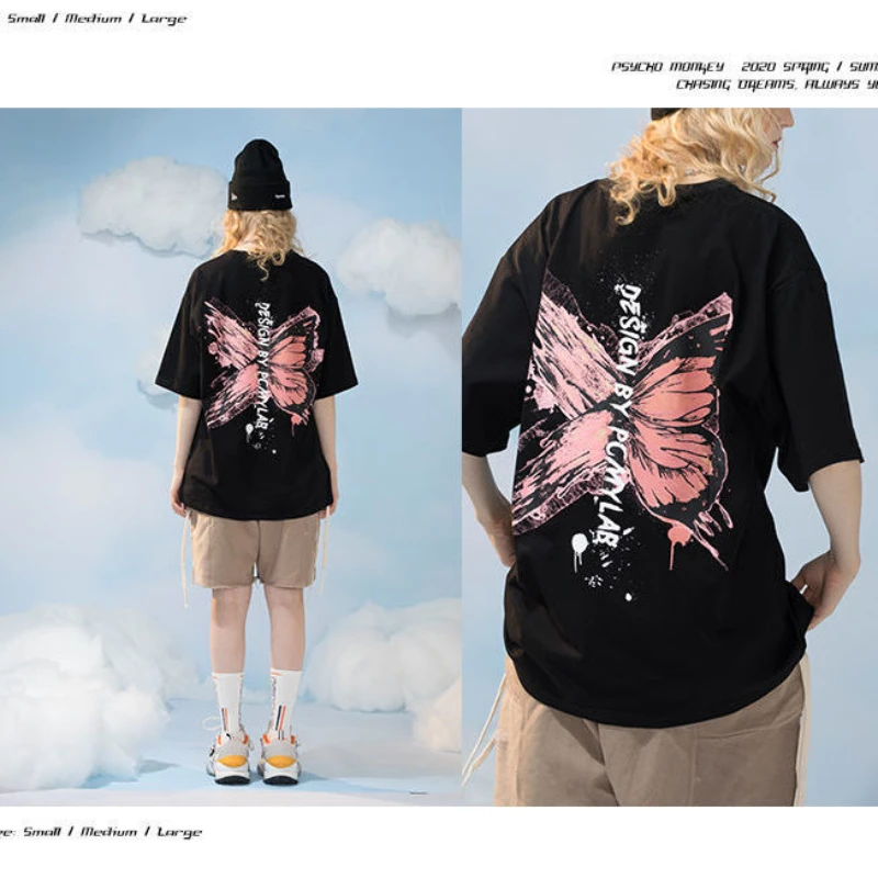 Футболка женская с принтом бабочки свободная рубашка в стиле Ins/Bf/Harajuku модная