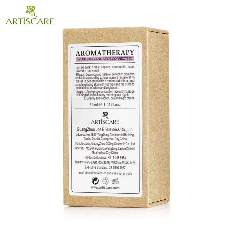 ARTISCARE 100% натуральное эфирное масло 30 мл отбеливающий крем уход за кожей лица и