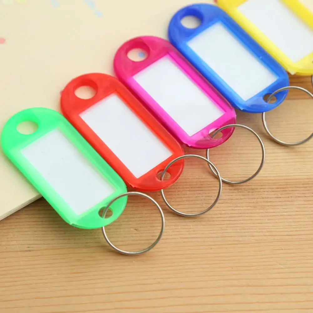 

10pcs/Set Colorful Plastic Key Fobs Language Id Tags Labels Badge Key Rings Name Tags With Split Ring Key Chains Key Ring Tags