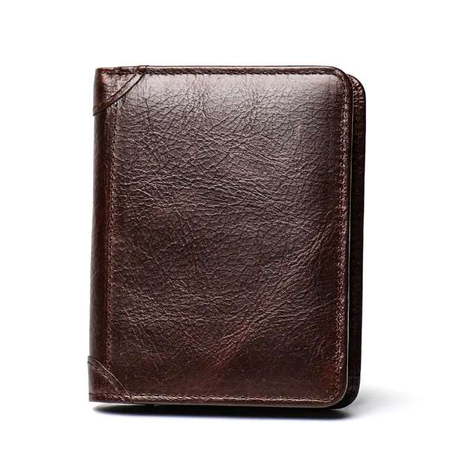 Explosion oil wax leather short wallet anti-magnetic beauty money clip card package first layer | Багаж и сумки