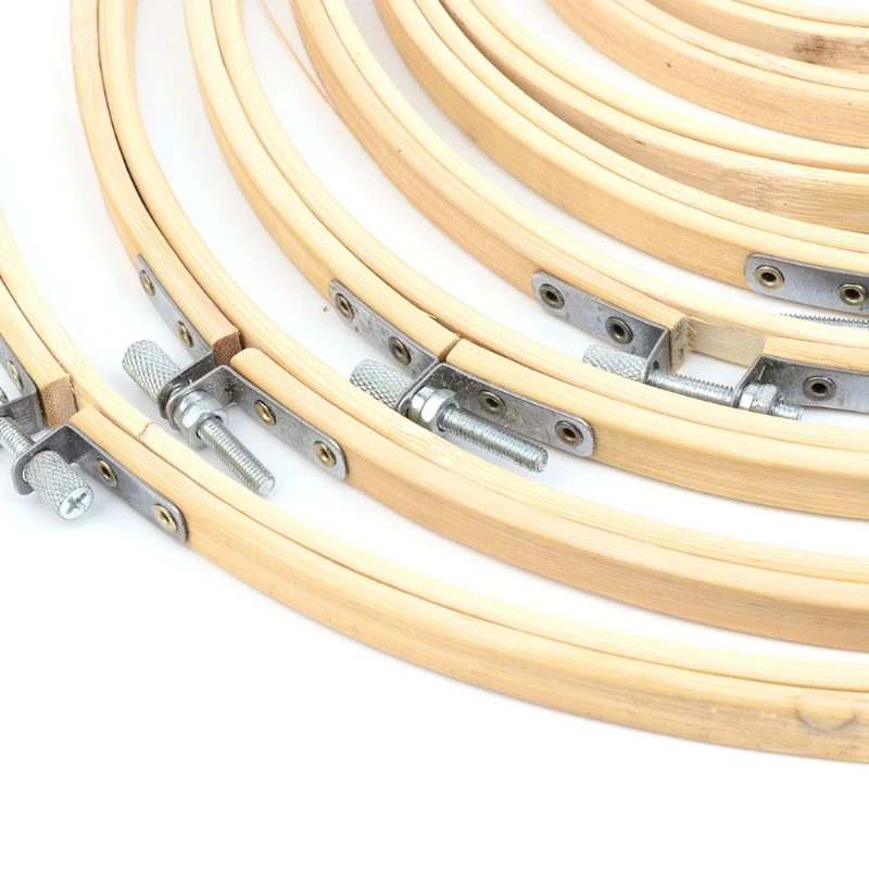 

1Pcs 13-34cm Wooden Handy Cross Stitch Machine Embroidery Hoop Ring Bamboo Frame Embroidery Hoops Round Needle craft Sewing Tool