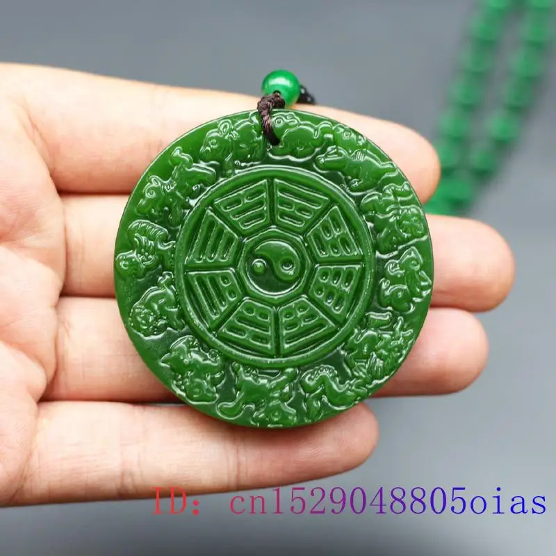 Зеленый нефритовый зодиак кулон для натурального китайского ожерелья Jadeite
