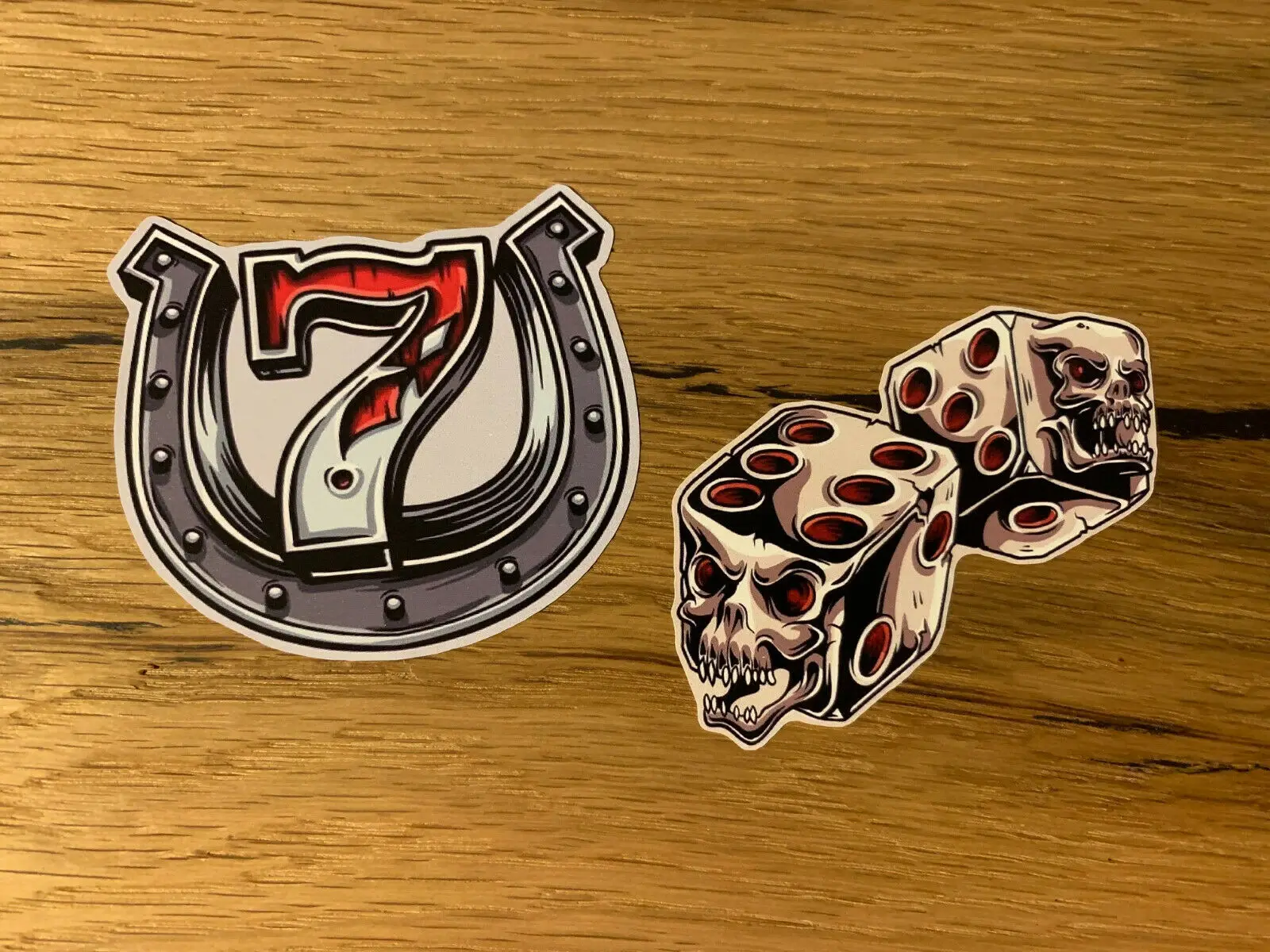 

Lucky Sticker Cube Skull Vintage Motorcycle Car Rockabilly Rocker V8 # 739