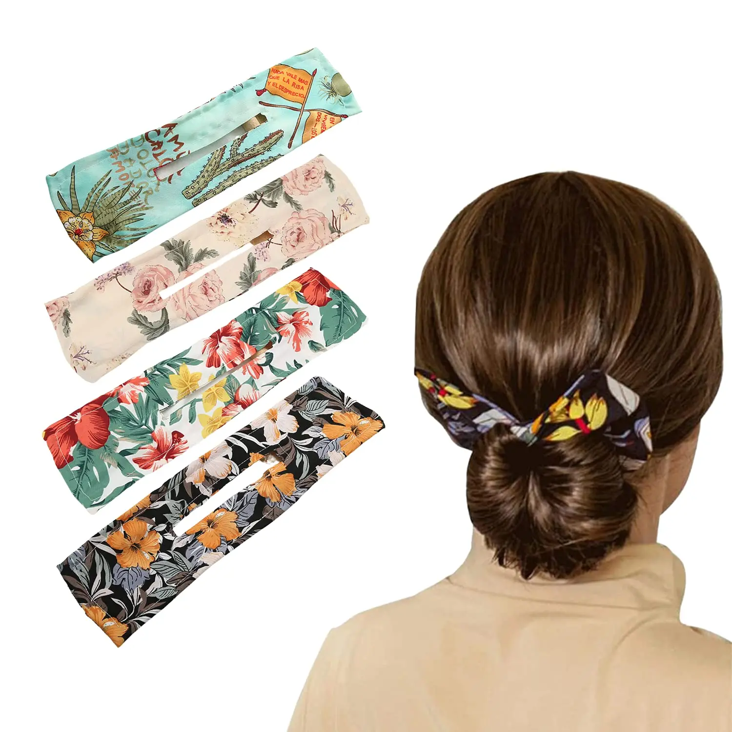 

Lazy Deft Bun Hair Bun Maker, Multi-color Cloth Magic Hair Clip, Lazy Hair Curler,Flexible Reusable Fashion Hairbands