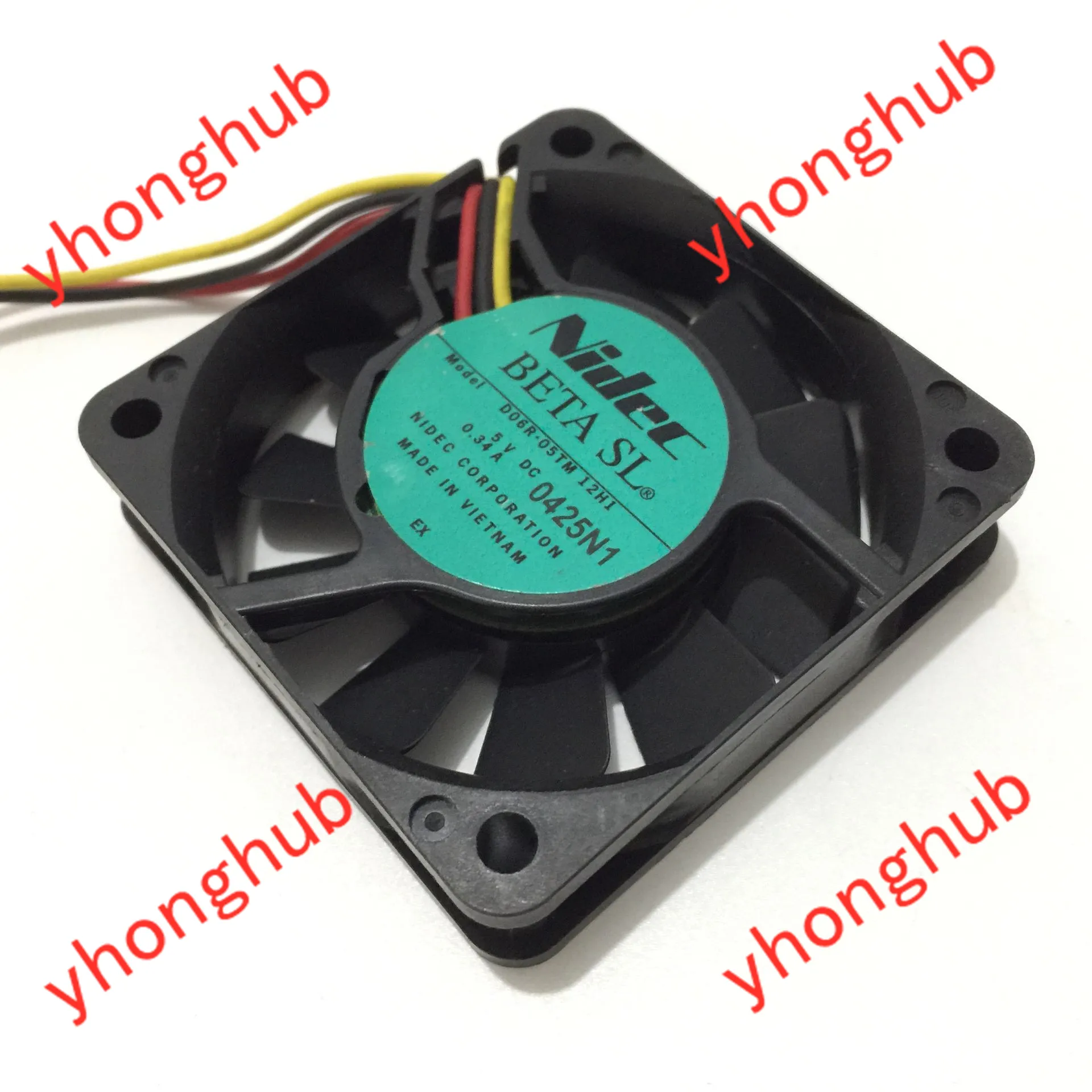 Nidec D06R-05TM 12H1 DC 5V 0.34A 60x60x15mm Server Cooling Fan | Case Fans