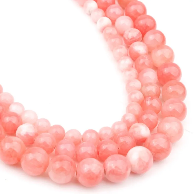 6 8 10 mm White Pink Persian Jade Natural Stone Beads For Jewelry Making Handmade Gift DIY Women Bracelet Necklace 15 inch New | Украшения