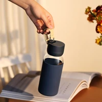 portable real borosilicate glass cup water bottle filter tea travel mug glass silicone anti scalding creative water cup
