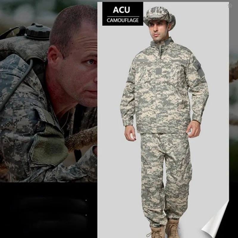 Мужской Камуфляжный армейский костюм с воротником стойкой Размеры S/M/L/XL цвет в