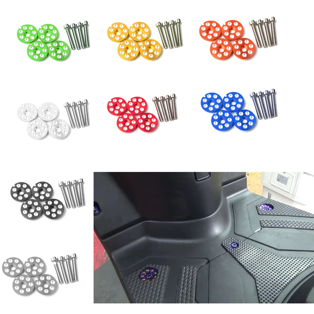 Новый мотоцикл Soocter CNC алюминий 6 мм Винт подножек педаль пластина винт крышка для