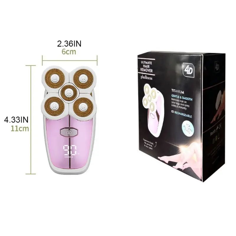 

Women Waterproof Painless Hair Remover Cordless Electric Shaver Removals Trimmer Epilator for Leg Face Lips Body Arm Bikini