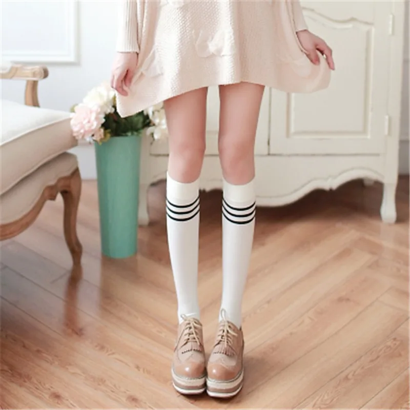 Кавайная женская школьная форма JK в японском стиле с 3 полосками бархатные чулки