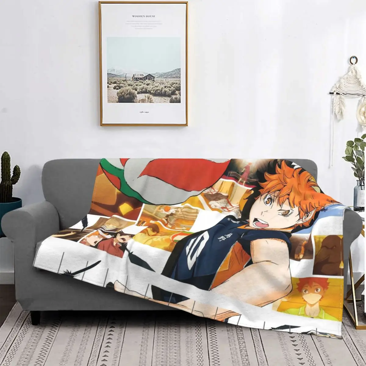 

Japanese Anime Haikyuu Blankets Hinata Shouyou Volleyball Flannel Awesome Warm Throw Blanket for Home Restaurant Summer