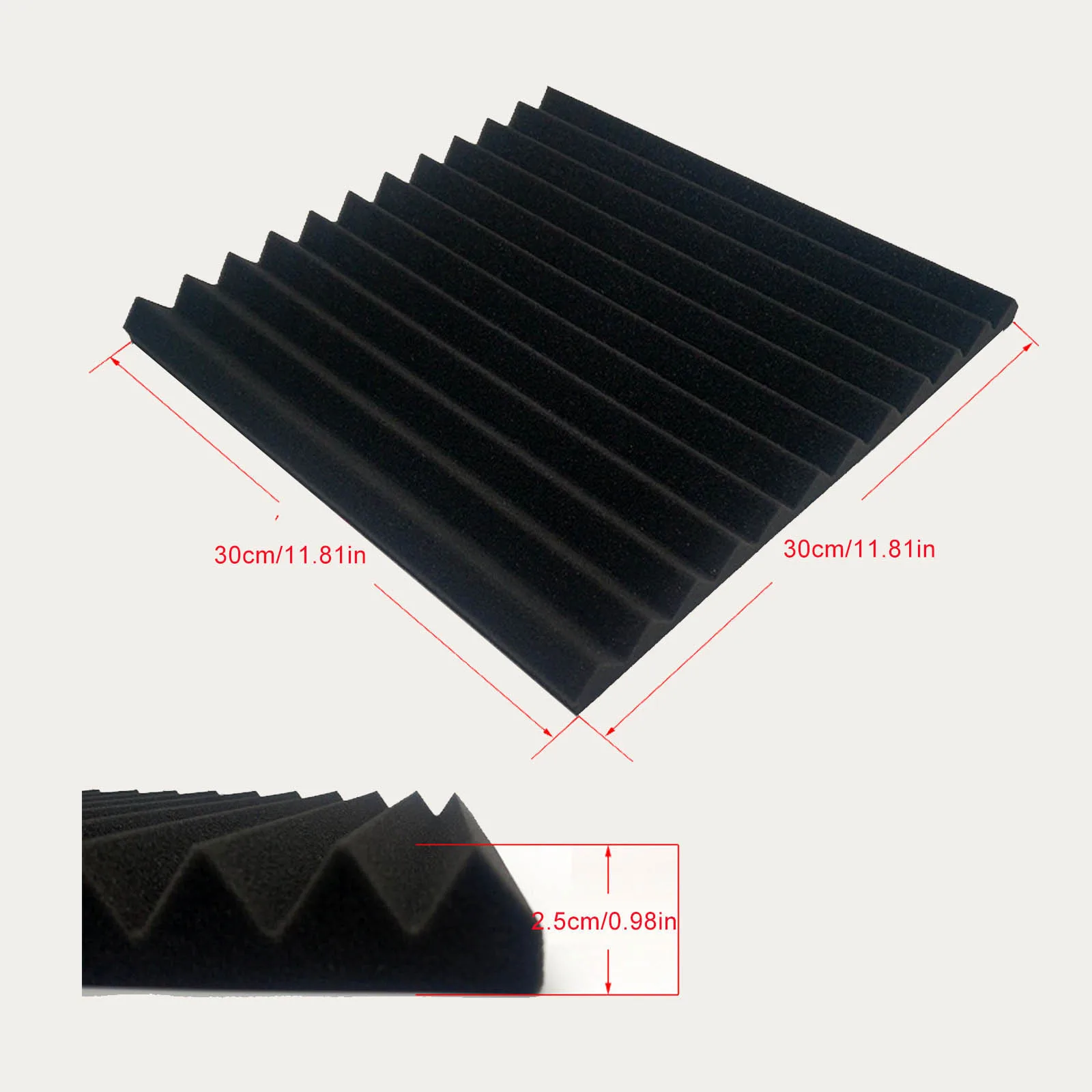 

Acoustic Panels-48 Pack Studio Soundproofing Foam Wedge Tiles Ideal For Home Studio Sound Insulation Absorbing Acoustic Panels