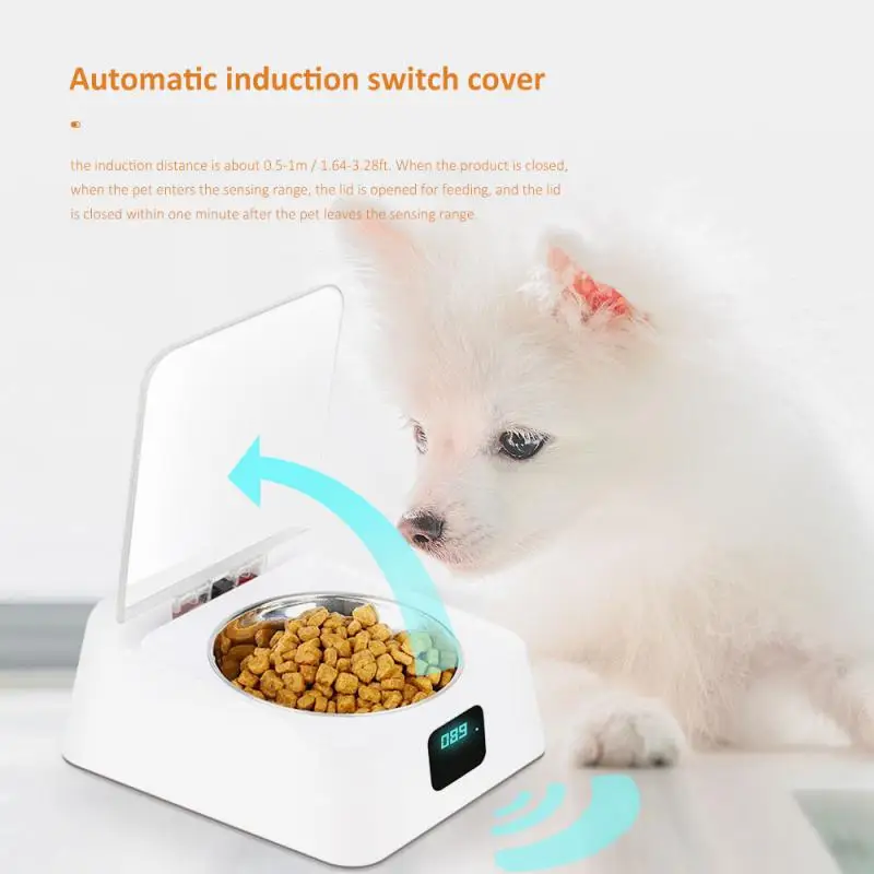 

Dog Cat Automatic Feeder Bowl Water Dispenser Food Feeding Device For Cat Dog LCD Screen Sensor Switch Cover Pet Feeder Supplies