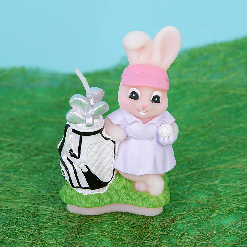 Обрезанный кролик с клюшкой для торта декорация свечей принадлежности детского