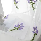 XTMYI тюлевые шторы с фиолетовыми цветами с вышивкой для гостиной, спальни, современные прозрачные шторы, шторы для окна на заказ