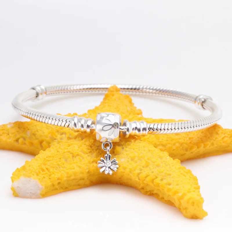 

Amas 925 Sterling Silver Daisy Chain Clasp Snake Bone Chain Bracelet Gift For Girlfriend