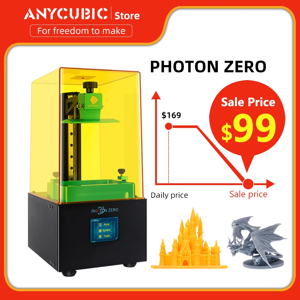 ANYCUBIC Photon Zero 2020 новейший 3D принтер Быстрый срез большой объем печати SLA LCD