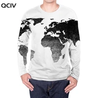 qciv brand world map long sleeve t shirt men graphics hip hop painting funny t shirts art 3d printed tshirt mens clothing casual