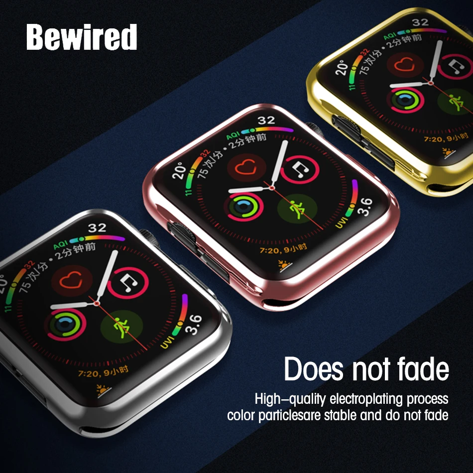 

Soft TPU Watch Case for Apple Watch SE 6/5/4 40MM 44MM Half Cover Electroplating Band Case for iWatch Series 1/23 38MM 42MM