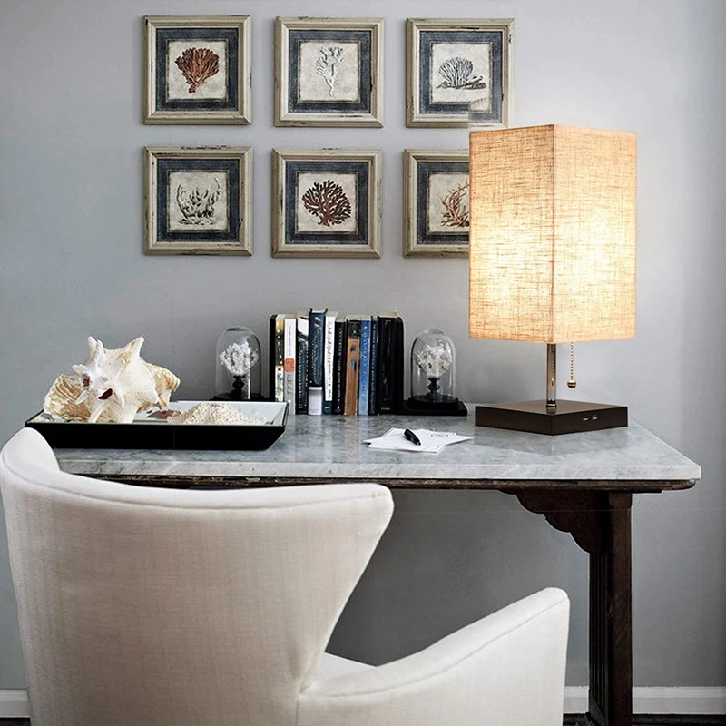 Прикроватный столик и настольная лампа с 2 Usb-портами для зарядки идеально