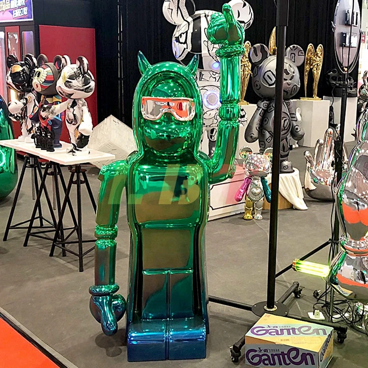 

Best selling Modern style personalized nano plating mirror effect FRP sculpture shopping mall sales office custom decoration