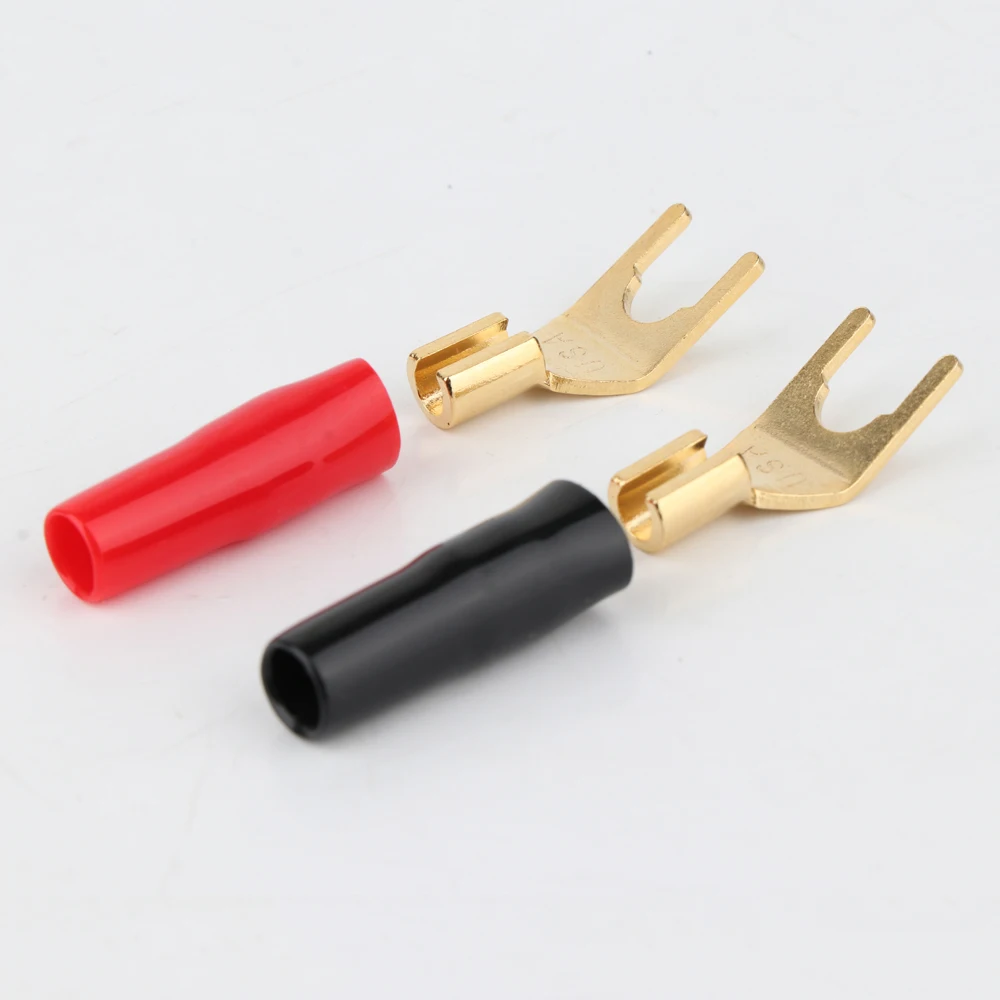 8 шт. высококачественные штекеры из чистой красной меди для динамика |