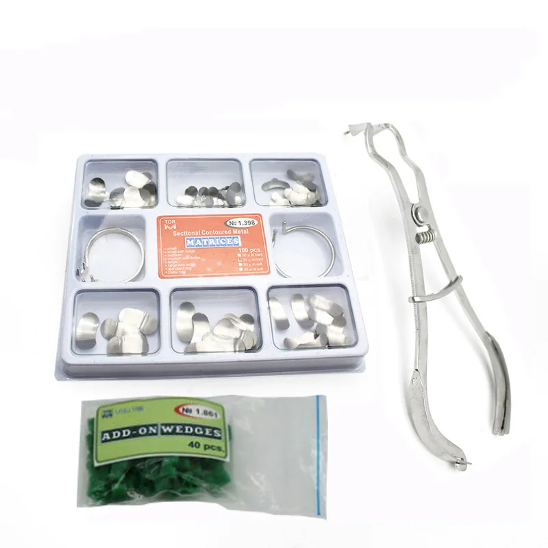 Стоматологический Комплект Матриц зуботехнический материал МЕТАЛЛ клинья