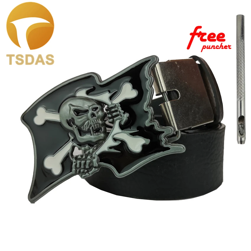 Новинка серебристая пряжка для ремня с черепом черное покрытие ковбоев мужчин
