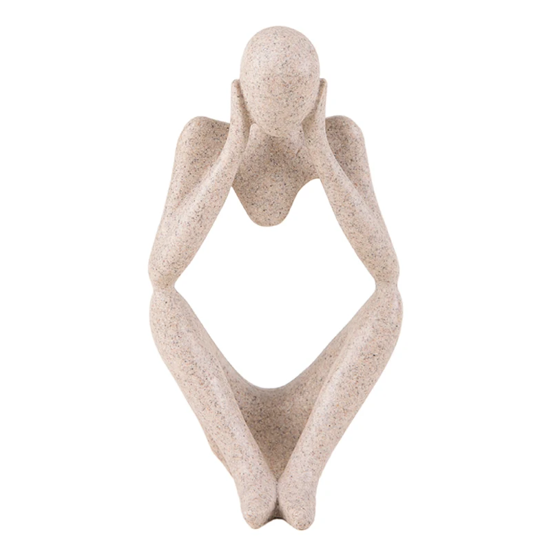 

Home Decoration Resin Sculpture Abstract Statue Thinker Character Art European Style for Home Decor Modern Office Shelf Desktop