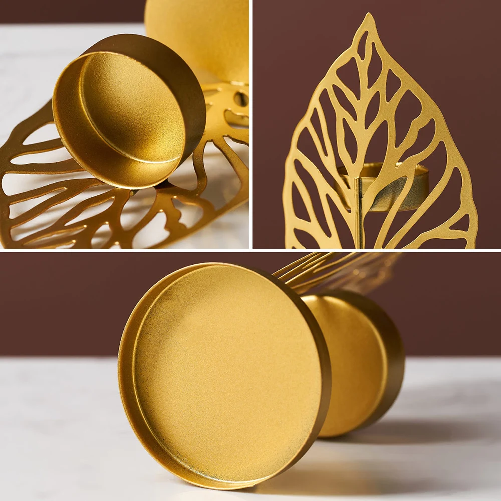 Золотой подсвечник золотой для вечерние ринки свадьбы настольное украшение