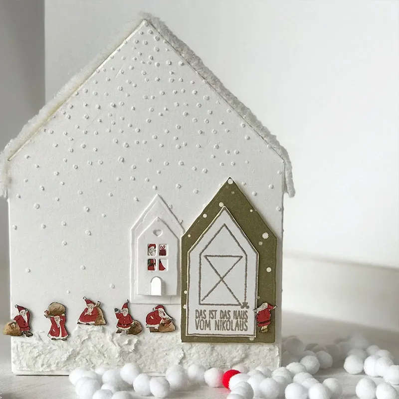 Рождество и Хэллоуин письмо дом дерево олень Рамка Металлическая резка