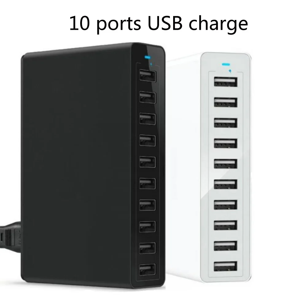 

10 USB Ports Phone Charger Station 65W Qi Fast Charging for iPhone iPad Samsung Huawei Xiaomi Multi USB Charging Station Dock