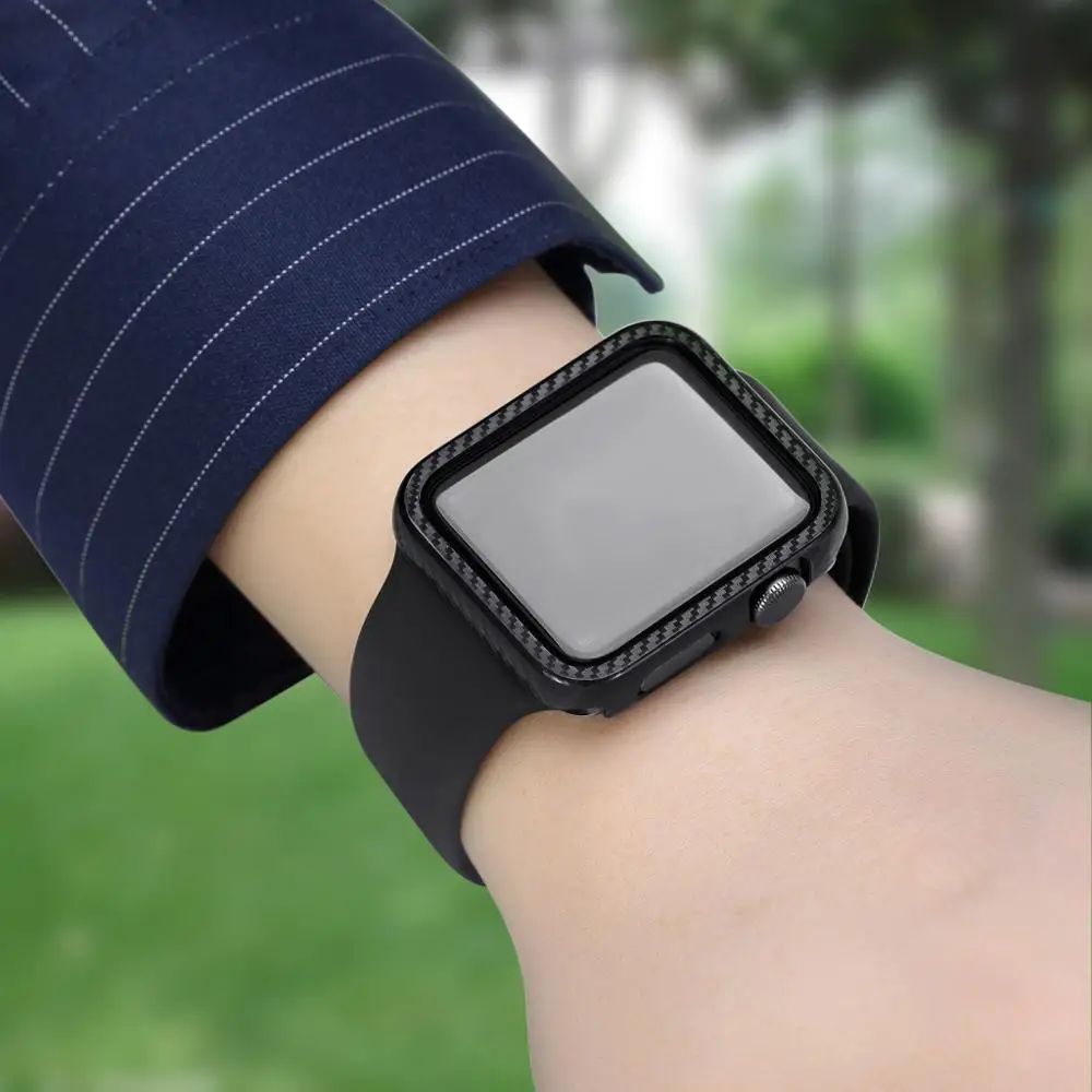 Защитный чехол из углеродного волокна для Apple Watch Series 3 2 38 мм 42 чехол-бампер iWatch 5 4 40