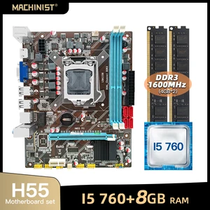 h55 motherboard lga 1156 set kit gamer pc with intel core i5 760 processor ddr3 8gb24gb 1600mhz desktop ram memory hm55 p3 free global shipping