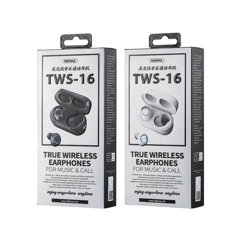Металлические беспроводные Bluetooth-наушники REMAX TWS-16 Bluetooth 5 0 с зарядным устройством