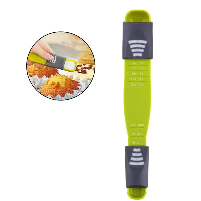 Двухголовая чайная ложка и столовая Регулируемая раздвижная измерительная