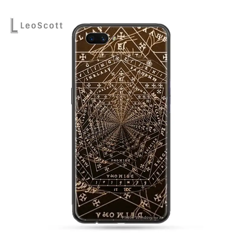 

Elegant Da Vinci with black gold lines Phone Case For OPPO F 1S 7 9 K1 A77 F3 RENO F11 A5 A9 2020 A73S R15 REALME PRO cover