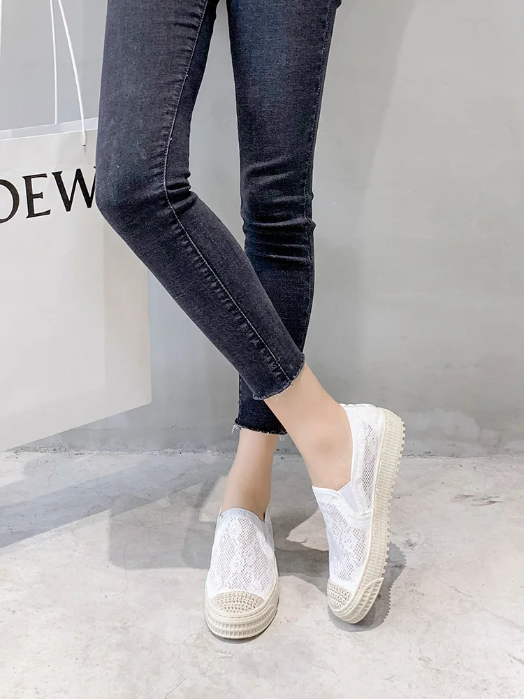 Женская обувь на плоской подошве в рыбацком стиле Новинка лета 2019 Льняная