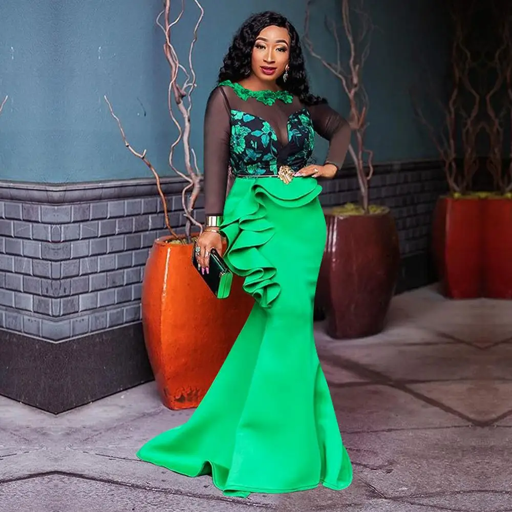 Желтый Для женщин платье с русалочкой пикантная обувь в африканском стиле 2021